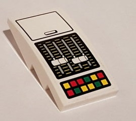 Slope, Curved 4 x 2 with Airplane Control Panel With Buttons, Levers and Hatch Pattern (Sticker) - Set 60022