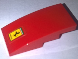 Slope, Curved 4 x 2 with Ferrari Logo Pattern (Sticker) - Set 10248
