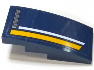 Slope, Curved 4 x 2 with Vents and Orange and White StripeS Pattern Model Right Side (Sticker) - Set 60151