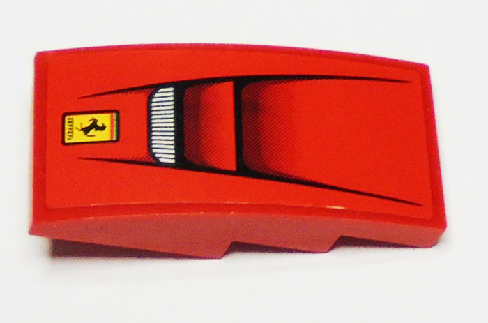 Slope, Curved 4 x 2 with Ferrari Logo and Vents Pattern (Sticker) - Set 75899