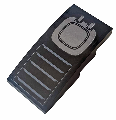 Slope, Curved 4 x 2 with Silver Hatch and Vents Pattern (Sticker) - Set 76095