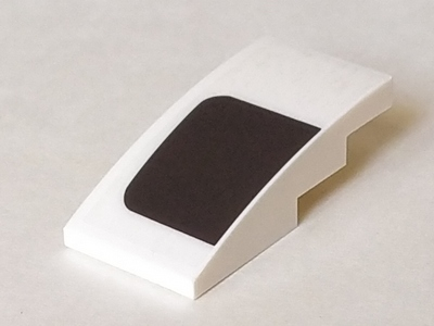 Slope, Curved 4 x 2 with Black Rectangle Curved Outer Edges Pattern Model Left Side (Sticker) - Set 75895