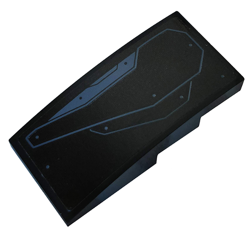 Slope, Curved 4 x 2 with Metal Plates and Rivets Pattern Model Left Side (Sticker) - Set 76160