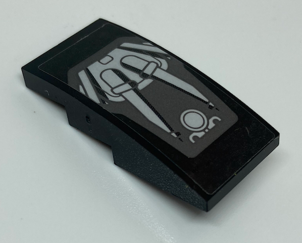 Slope, Curved 4 x 2 with Dark Bluish Gray Engine Pattern (Sticker) - Set 75886