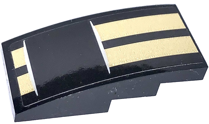 Slope, Curved 4 x 2 with Two Gold Stripes Pattern (Sticker) - Set 75884