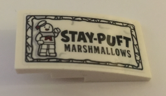 Slope, Curved 4 x 2 with Stay-Puft Marshmallows Pattern (Sticker) - Set 10274