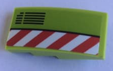 Slope, Curved 4 x 2 with Red and White Danger Stripes and Vent Pattern Model Right Side (Sticker) - Set 60124