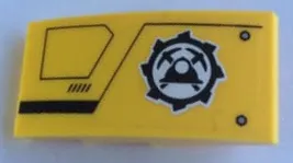 Slope, Curved 4 x 2 with Mining Logo and Black Lines Pattern Model Left Side (Sticker) - Set 60188