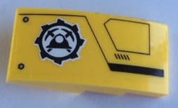 Slope, Curved 4 x 2 with Mining Logo and Black Lines Pattern Model Right Side (Sticker) - Set 60188