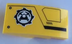 Slope, Curved 4 x 2 with Mining Logo and Black Lines Pattern Model Right Side (Sticker) - Set 60188