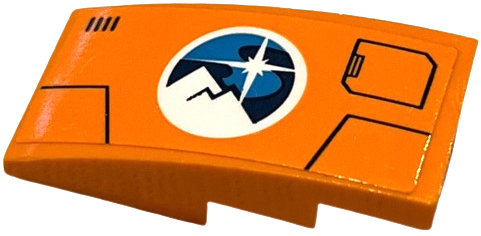 Slope, Curved 4 x 2 with Arctic Explorers Logo and Door Hatch Pattern Model Right Side (Sticker) - Set 60192