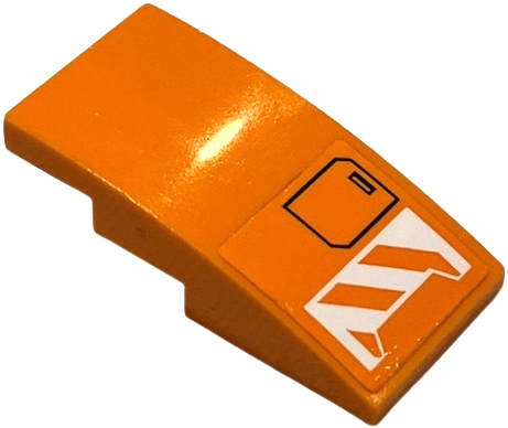 Slope, Curved 4 x 2 with Orange and White Danger Stripes and Door Hatch Pattern (Sticker) - Set 60192