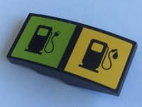 Slope, Curved 4 x 2 with Electric Charging Point and Gas / Fuel Pump Pattern (Sticker) - Set 60132