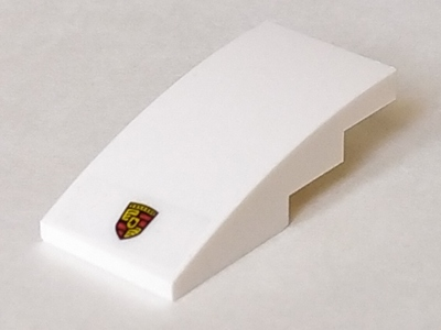 Slope, Curved 4 x 2 with Porsche Logo on White Background Pattern (Sticker) - Set 75895