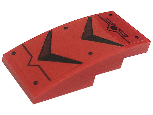 Slope, Curved 4 x 2 with Black Screws, Lines and Chevrons Pattern (Sticker) - Set 71720