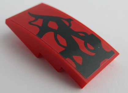 Slope, Curved 4 x 2 with Thick Black Tendrils Pattern Model Left Side (Sticker) - Set 76199
