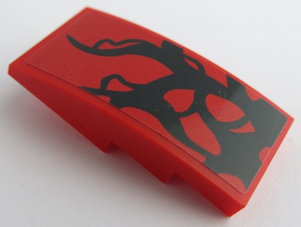 Slope, Curved 4 x 2 with Thick Black Tendrils Pattern Model Right Side (Sticker) - Set 76199