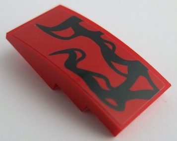 Slope, Curved 4 x 2 with Thin Black Tendrils Pattern Model Right Side (Sticker) - Set 76199