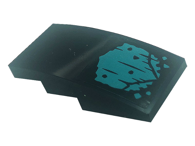 Slope, Curved 4 x 2 with Dark Turquoise Patches and Spots Pattern (Sticker) - Set 71755