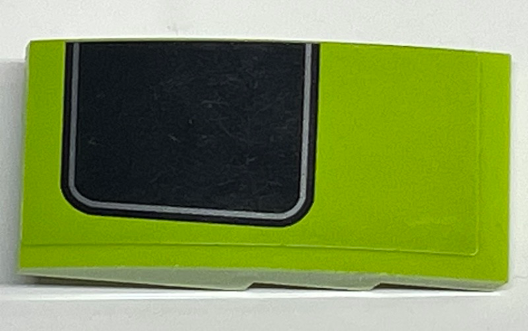 Slope, Curved 4 x 2 with Black Rectangle with Rounded Edges and Silver Pin Stripe Pattern Model Right Side (Sticker) - Set 75888