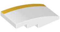 Slope, Curved 4 x 2 with Bright Light Orange Stripe on Edge Pattern Model Left Side