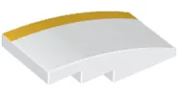 Slope, Curved 4 x 2 with Bright Light Orange Stripe on Edge Pattern Model Left Side