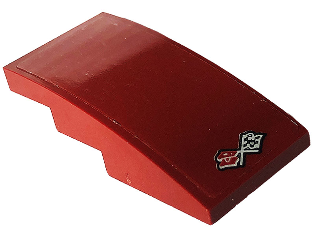 Slope, Curved 4 x 2 with Corvette Stingray Flags Logo Pattern (Sticker) - Set 76903