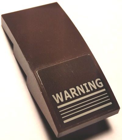 Slope, Curved 4 x 2 with Light Bluish Gray 'WARNING' and Stripes Pattern (Sticker) - Set 70632