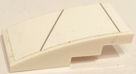 Slope, Curved 4 x 2 with 2 Light Bluish Gray Thin Lines Pattern Model Left Side (Sticker) - Set 75175