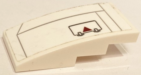 Slope, Curved 4 x 2 with Light Bluish Gray Lines and Hatch with Dark Red Triangle Pattern Model Left Side (Sticker) - Set 75175