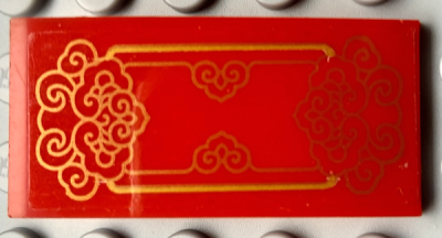 Slope, Curved 4 x 2 with Gold Swirls and Lines Pattern (Sticker) - Set 80111