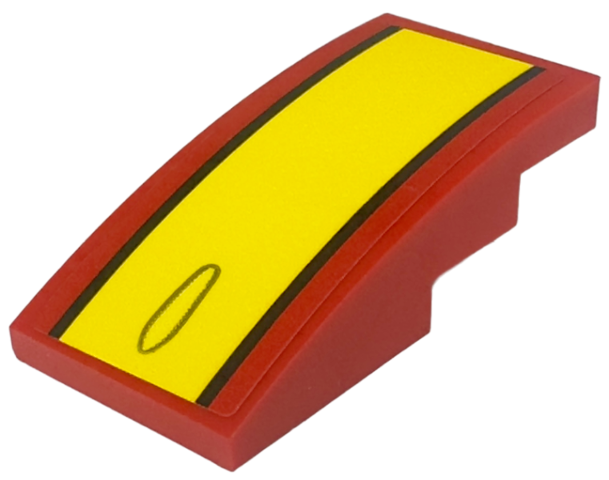 Slope, Curved 4 x 2 with Black and Yellow Stripes Pattern (Sticker) - Set 76914