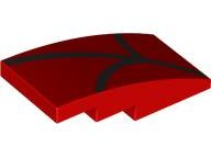 Slope, Curved 4 x 2 with Black Lines / Spider Web Pattern Model Right Side