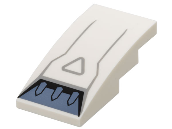 Slope, Curved 4 x 2 with Sand Blue Air Intake Vent, Light Bluish Gray Triangle and Lines Pattern