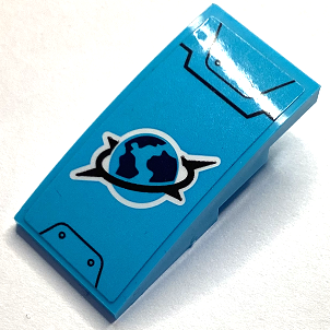 Slope, Curved 4 x 2 with Panel Outlines, Rivets and Medium Azure, Dark Blue and Black Arctic Explorer Logo with White Outline Pattern (Sticker) - Set 60379