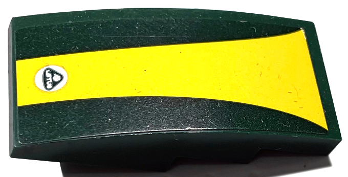 Slope, Curved 4 x 2 with Lotus Logo on Tapered Yellow Stripe Pattern (Sticker) - Set 76907