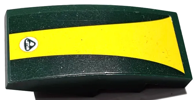 Slope, Curved 4 x 2 with Lotus Logo on Tapered Yellow Stripe Pattern (Sticker) - Set 76907