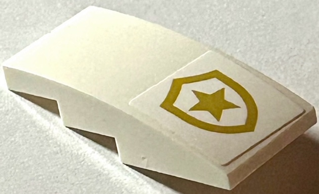 Slope, Curved 4 x 2 with Gold Police Star Badge Logo Pattern (Sticker) - Set 60314