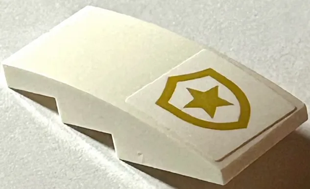 Slope, Curved 4 x 2 with Gold Police Star Badge Logo Pattern (Sticker) - Set 60314