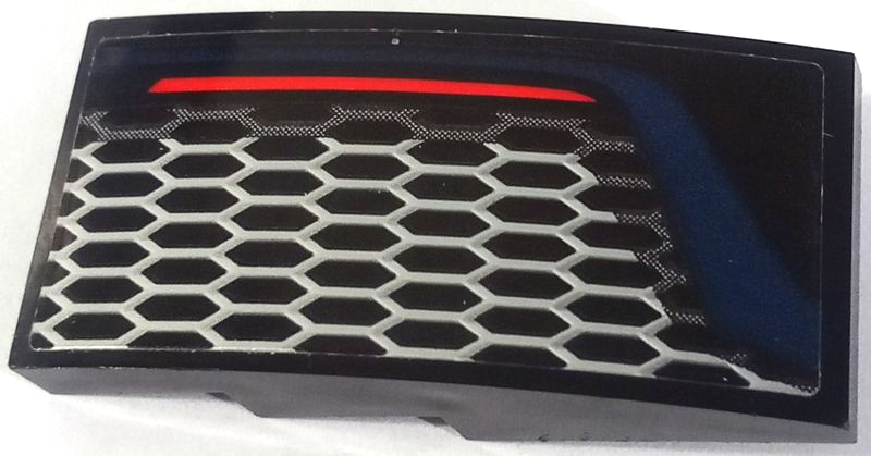 Slope, Curved 4 x 2 with Red Taillight Line, Honeycomb Grille and Dark Blue Stripe Pattern Model Right Side (Sticker) - Set 42154