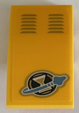 Slope, Curved 4 x 2 with Air Vents, Gold Hourglass and Medium Azure Classic Space Logo Pattern (Sticker) - Set 71475