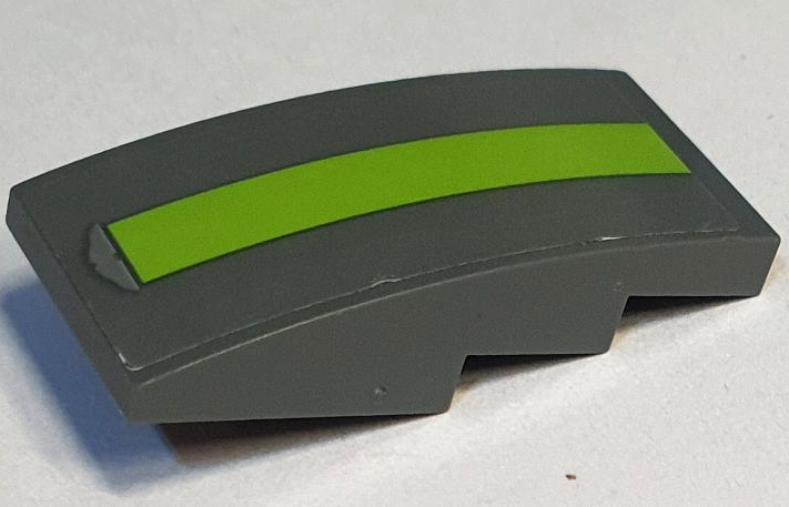 Slope, Curved 4 x 2 with Lime Stripe and Aston Martin Logo Pattern (Sticker) - Set 76910