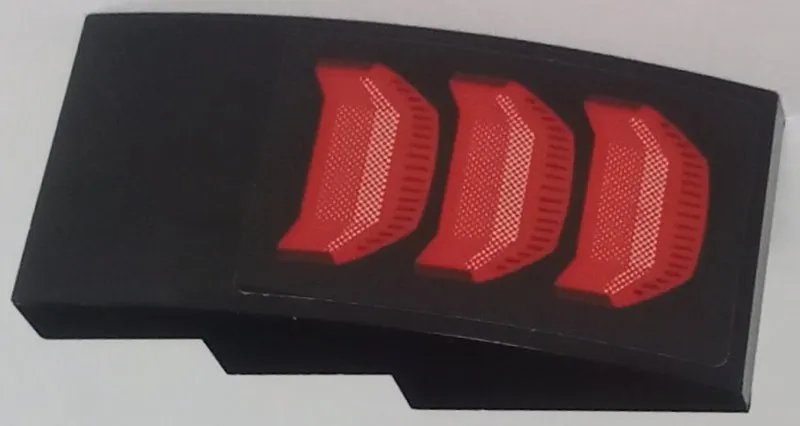Slope, Curved 4 x 2 with 3 Red Taillights Pattern (Sticker) - Set 42138
