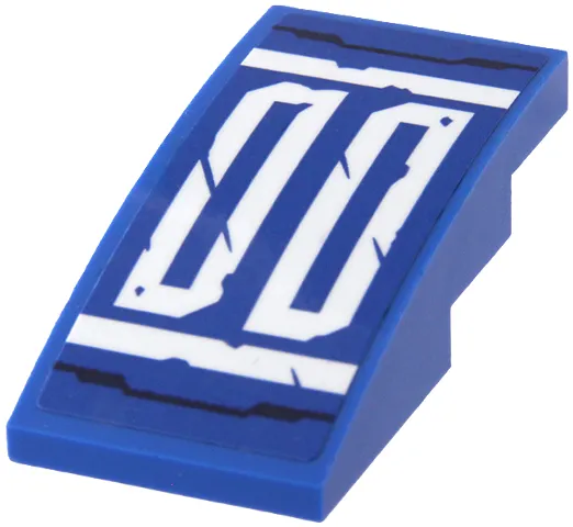 Slope, Curved 4 x 2 with White Rectangles and Stripes and Dark Blue Armor Outline Pattern (Sticker) - Set 71785