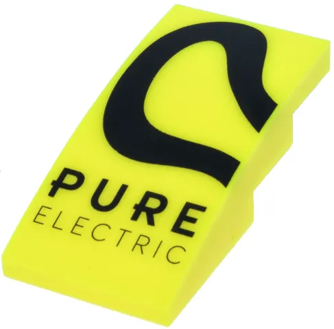 Slope, Curved 4 x 2 with Black Squiggly Line and 'PURE ELECTRIC' Logo Pattern