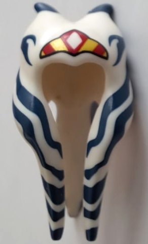 Minifigure, Headgear Headdress SW Togruta Montrals Long with Dark Blue Stripes, Red and Yellow Headband Pattern (Ahsoka Tano)