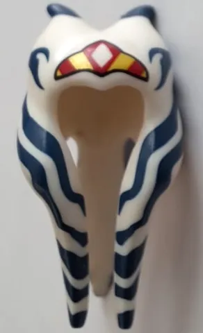 Minifigure, Headgear Headdress SW Togruta Montrals Long with Dark Blue Stripes, Red and Yellow Headband Pattern (Ahsoka Tano)