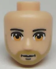 Mini Doll, Head Friends Male Large with Light Brown Eyes, Light Brown Beard and Closed Mouth Pattern
