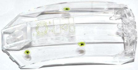 Windscreen 12 x 6 x 6 Curved without Pin Holes with Target Head-Up Display (HUD) and 3 Squashed Flies Pattern (Stickers) - Set 70709