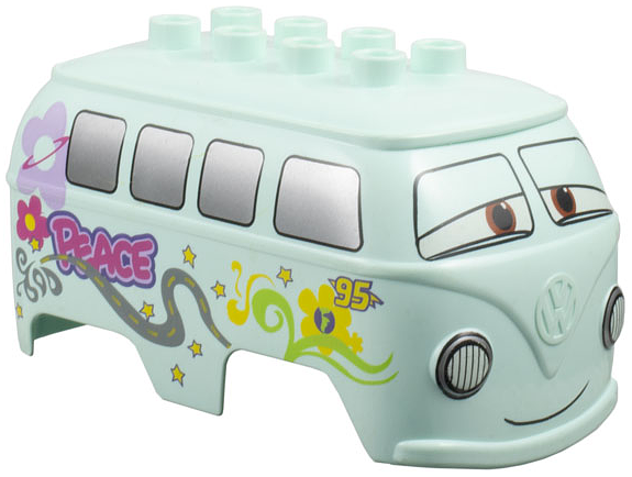 Duplo Car Body 8 Top Studs with Cars Fillmore Pattern